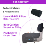 BBL Pillow Back Support Brazilian Pillow After Surgery Butt Pillows for Woman Post Recovery Butt Lift Sitting Driving Chair Seat Cushion(Back Support Only) (Black)